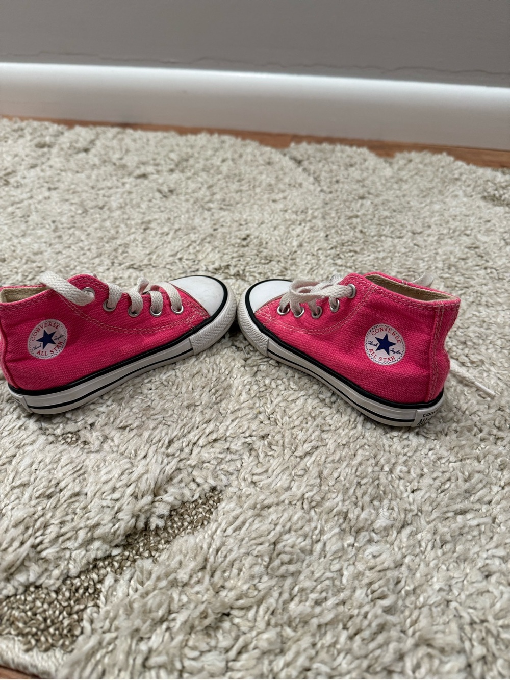 Converse Kids High Top Sneakers in Hot Pink and White